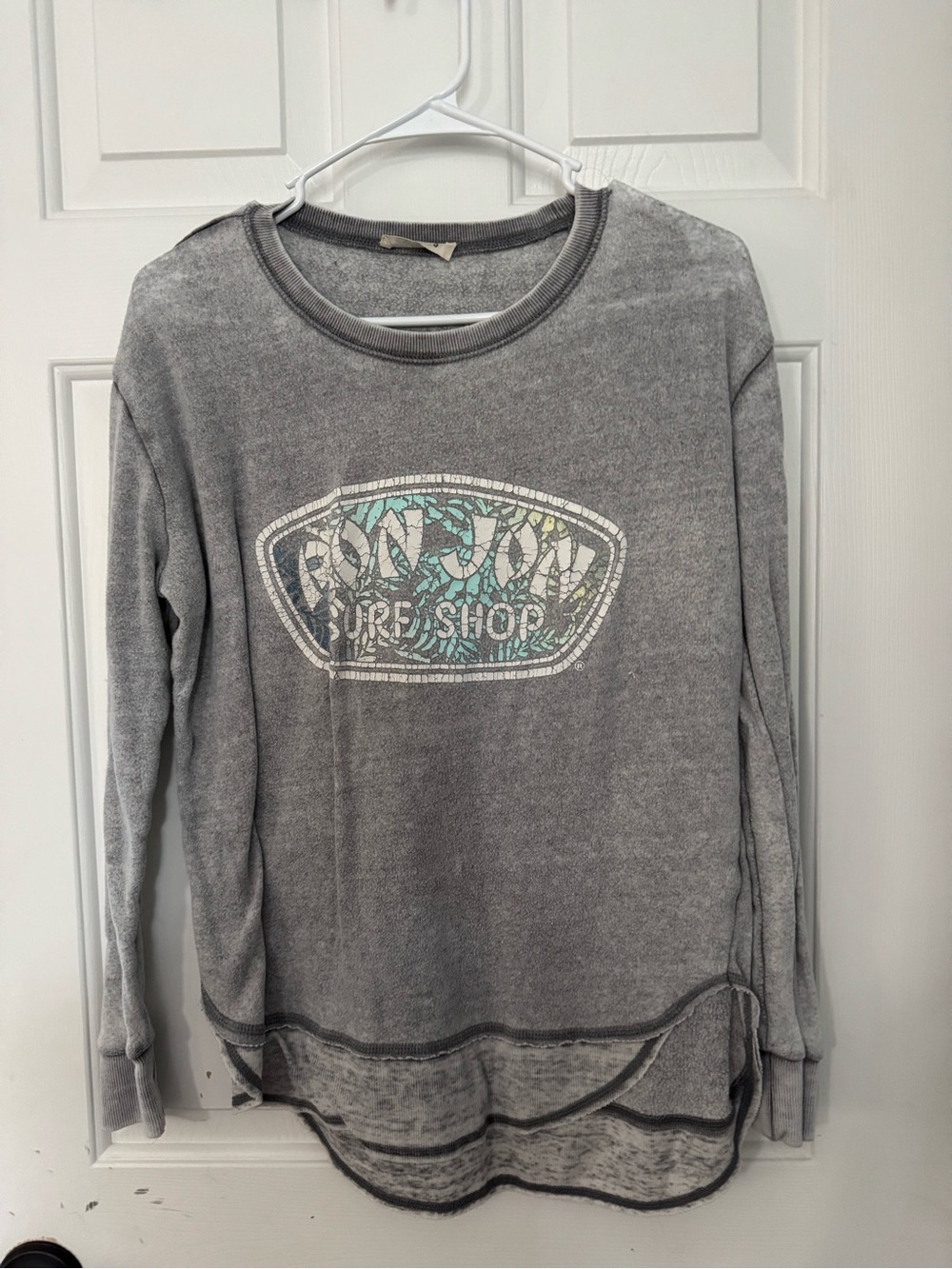 Ron Jon Gray Crewneck Pullover with Surf Graphic